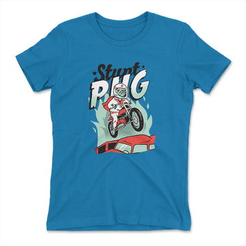 Stunt Pug Womens T-Shirt in Turquoise color